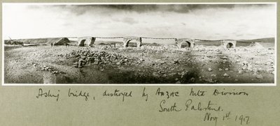 Asluj Bridge, destroyed by ANZAC Mounted Division by Capt. Arthur Rhodes